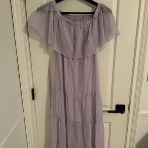 Elegant Lavender Off-Shoulder Dress